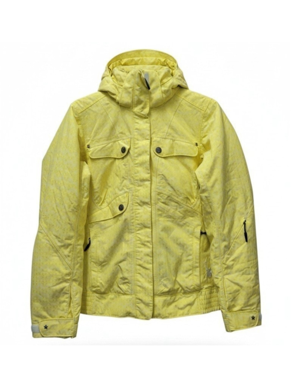 SPYDER Women's Layered Insulated Hooded Ski Yellow Long-Sleeves Jacket Medium